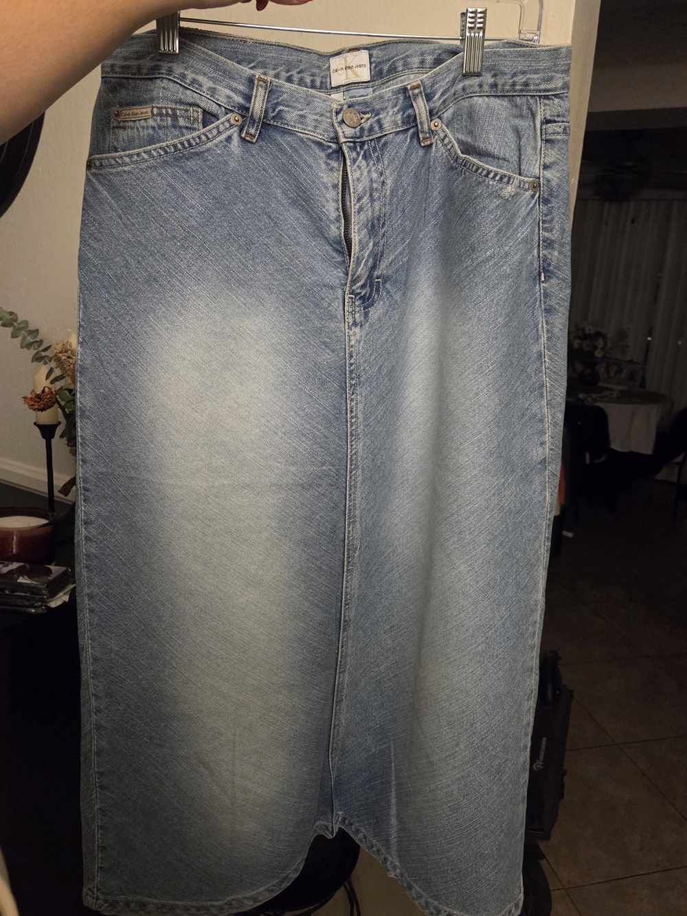Calvin Klein Jeans Light Wash Denim Maxi Skirt